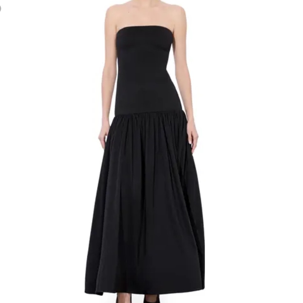 Alice And Olivia Oriana Mixed Media Maxi Dress Size 0 Women Strapless In Black
